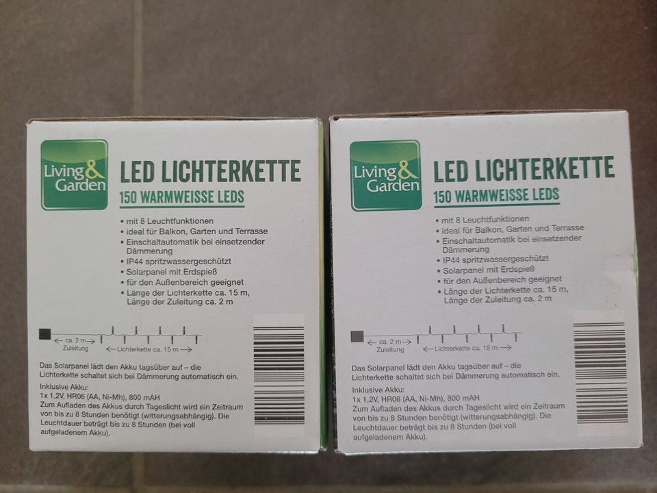 2 x Living & Garden Lichterkette weiss neu ovp 150 LedLichter in Dortmund