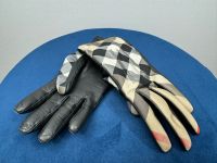 Burberry Damen Nova Check Schwarz Leder Handschuhe Gr. 6,5 Bayern - Wolnzach Vorschau