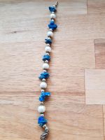Armband mit blauen Edelsteinen (Türkis) und weißen Perlen Bayern - Aschau im Chiemgau Vorschau