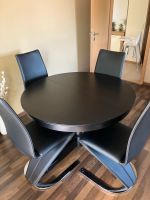 Tisch (ausziehbar) schwarz mit 4 Kunstlederstühlens Thüringen - Geratal Vorschau