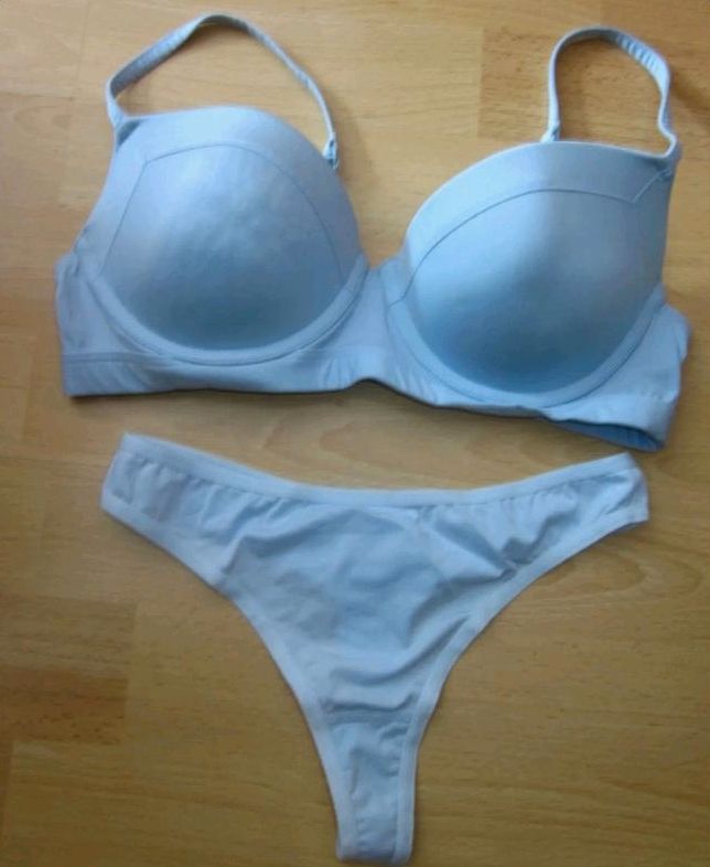 BH Set 75b pushup Gina Benotti Tanga SkintoSkin 36 neu hellblau in Karlsruhe