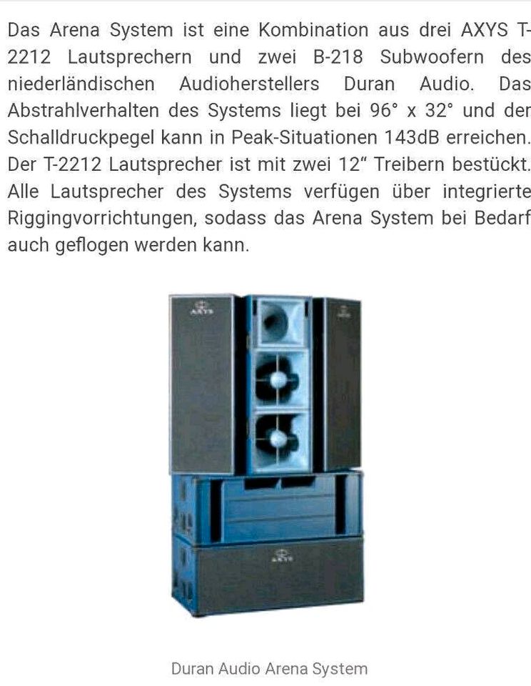 Vermietung AXYS Arena System in Mühlhausen