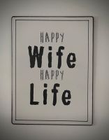 Metall Blech Schild „Happy Wife Happy Life“ Nordrhein-Westfalen - Rösrath Vorschau