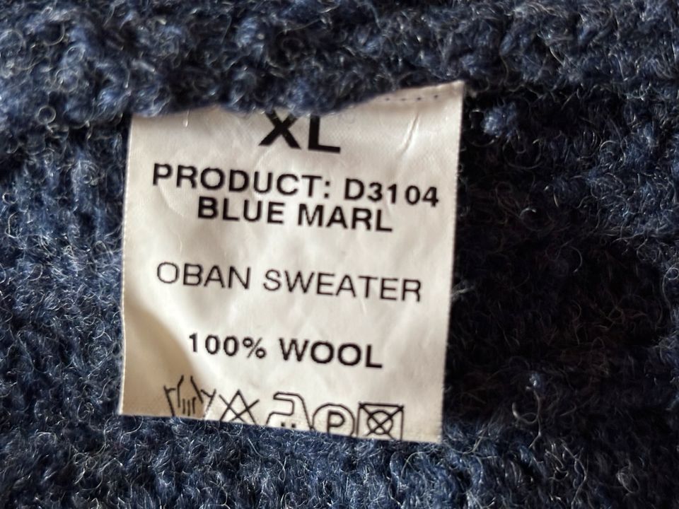 Barbour Pullover OBAN SWEATER XL Blau 100% Wolle in Essen