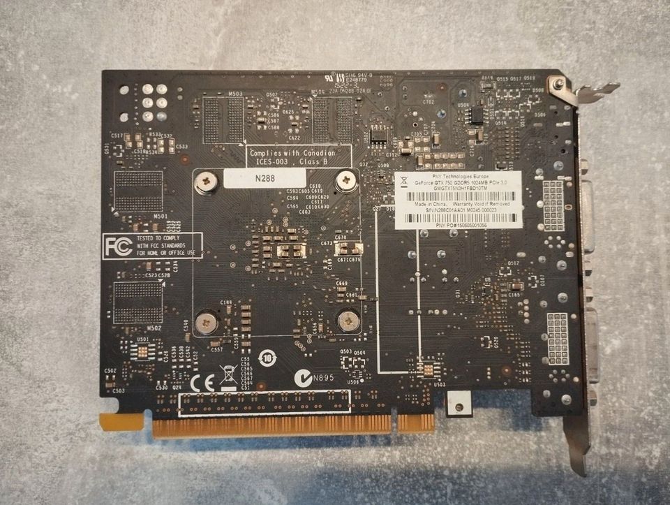 PNY GeForce GTX 750 GDDR5 1024MB PCIe 3.0 (Grafikkarte/GPU) in Simbach