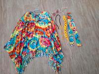 Hippie Kostüm Damen Set Poncho Fasching Karneval Bayern - Kempten Vorschau