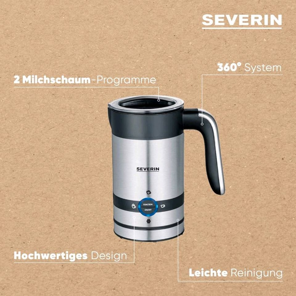 Severin SM 3584 450W Milchaufschäumer - Schwarz/Silber, 0,2L in Saterland