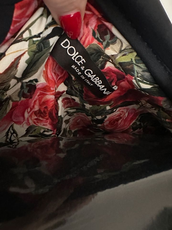 Dolce & Gabbana Blazer schwarz DG Rosen Seide in Düsseldorf