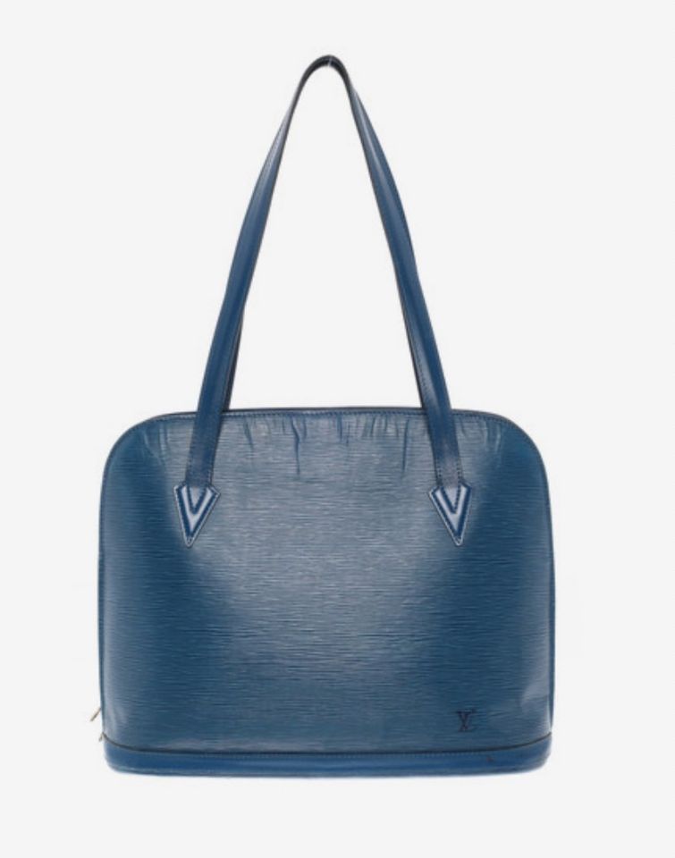 Louis Vuitton Original Handtasche Tasche blau Lussac Leder in Emden