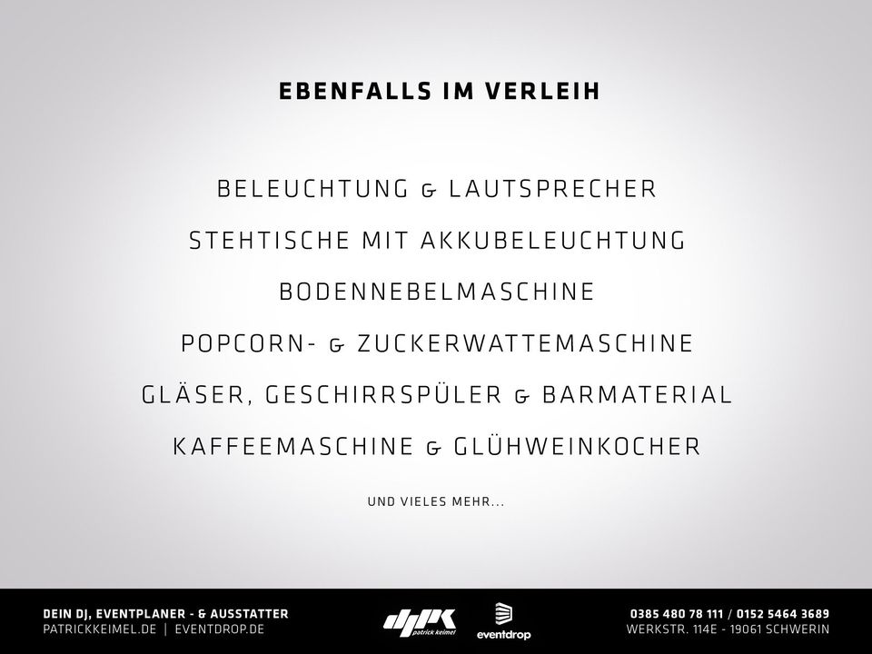 Popcorn-, Zuckerwatte- & Kaffeemaschine und Glühweinkocher mieten in Schwerin