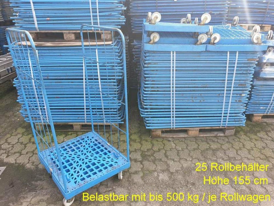 * 25 ROLLBEHÄLTER ROLLWAGEN 2-seitig KAMINHOLZ 155 cm gebraucht in Moers