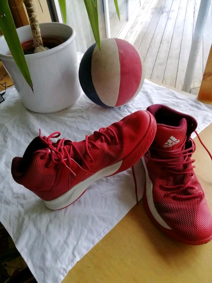 Adidas Basketballschuhe bounce  rot 46 2/3 knöchelhoch in Tauberbischofsheim