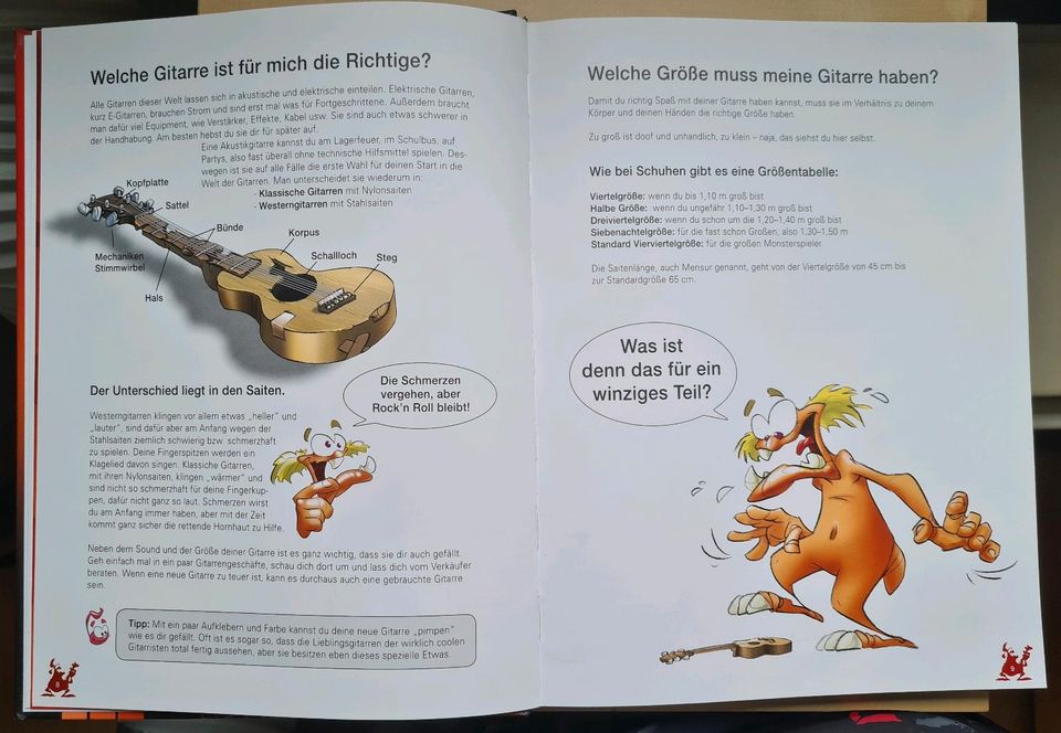 Anfänger Gitarrenbuch für Kinder Monstergitarrenschule Geschenk in Tönisvorst