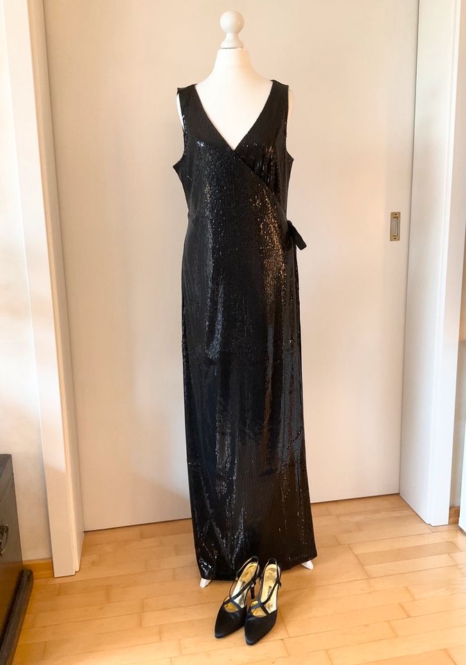 NEU Traum Abendkleid Paillettenkleid langes Wickelkleid 40 42 in Wentorf