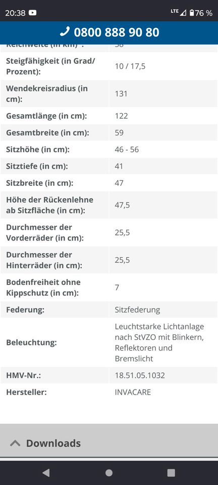 Sehr gut Gebrauchter INVACARE Elektromobil Leo Silber mit HMV in Niederfrohna