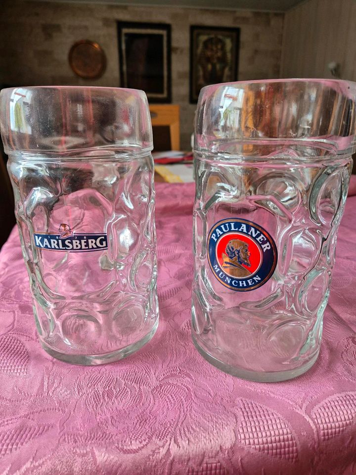 Bierkrug, Paulaner München u. Karlsberg 1 l in Neunkirchen