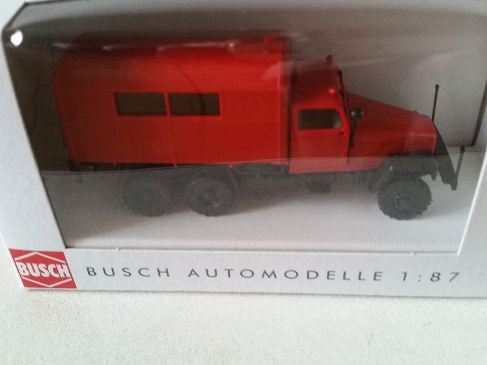 Busch Modell 51576 IFA G5 Koffer 1956 Feuerwehr Rüstwagen 1:87 in Zölkow