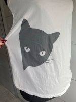 Muskelshirt Top weiß mit Katze black cat shirt Hemelingen - Mahndorf Vorschau