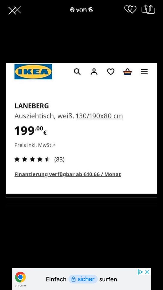 Ikea Tisch zu verkaufen in Roßdorf