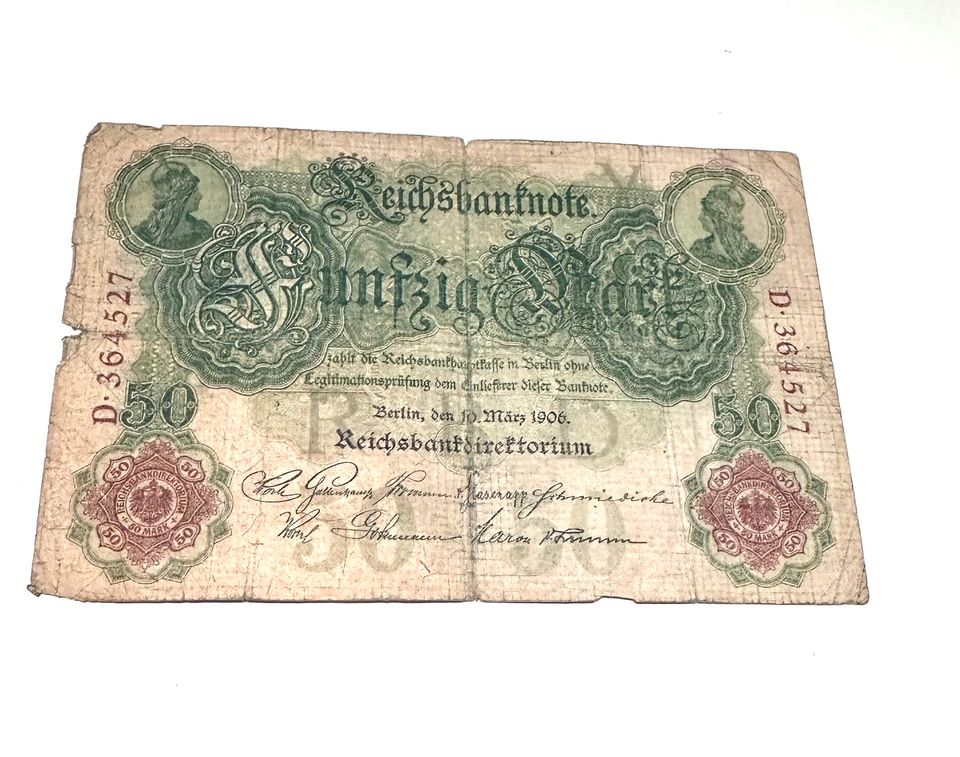 50 Reichsmark Banknote 1906 in Heidelberg