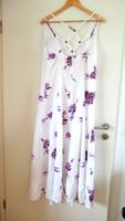 schönes weißes langes Kleid lila Blumen toller Rücken Gr: 44 Kr. München - Neubiberg Vorschau