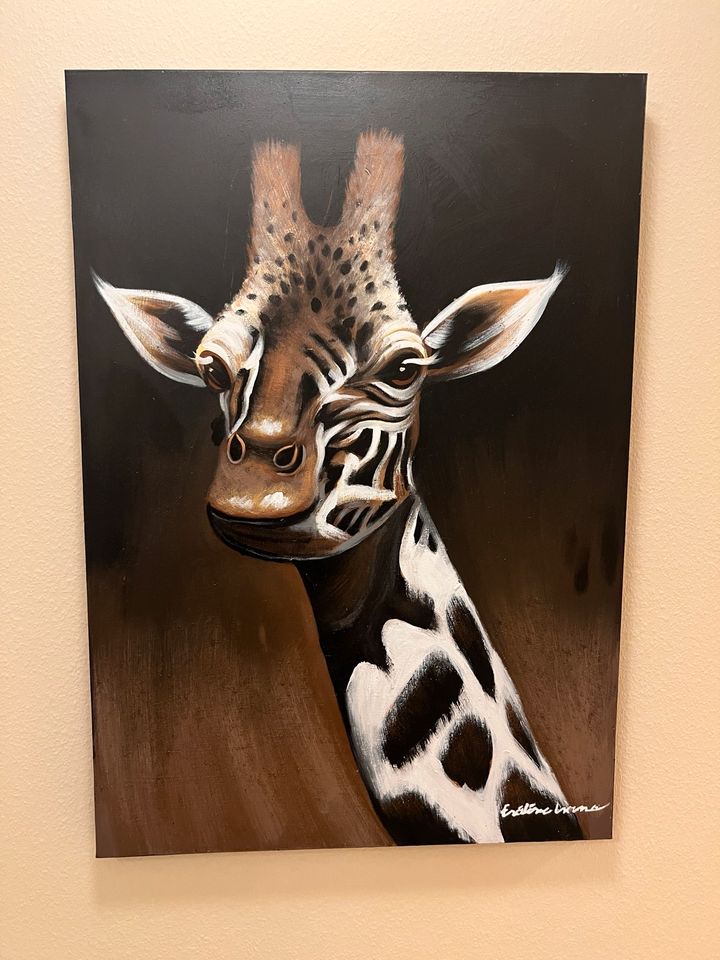 Gemälde, Bild mit einer Giraffe in Fahrenbach
