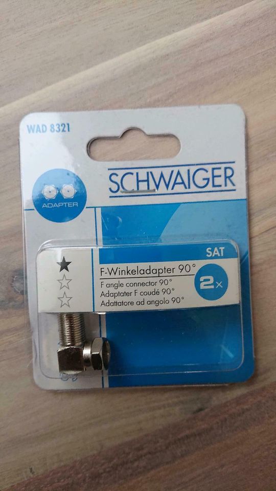 Schwaiger 90° Grad F-Stecker Adapter, Neu OVP in Mechernich