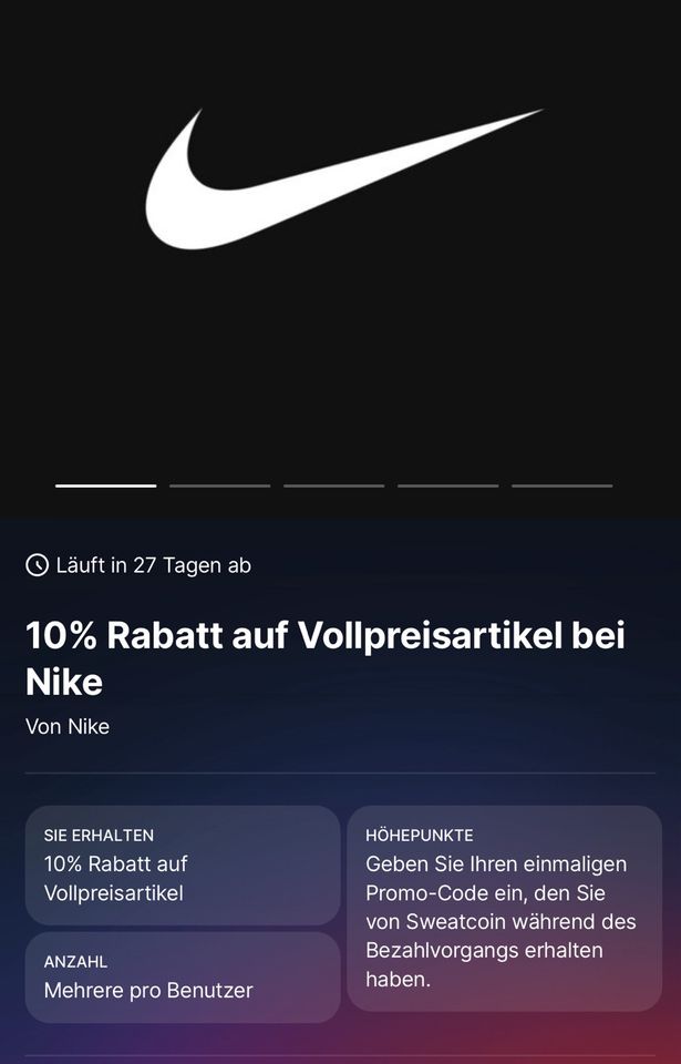 Gutschein-10% Rabattcode auf Vollpreisartikel Nike in Frankfurt am Main