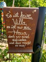 Edelrost Schild "Es ist keine Villa..."-Spruch Bayern - Münster Vorschau