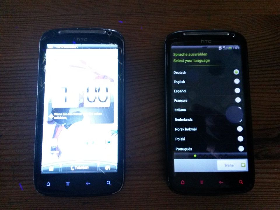 2x HTC Sensation Z710e mit mehreren Akkus - Display beschädigt in Miltenberg