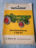 Fendt Geräteträger F225 GT Bedienungsanleitung - Original 1962 Niedersachsen - Göttingen Vorschau