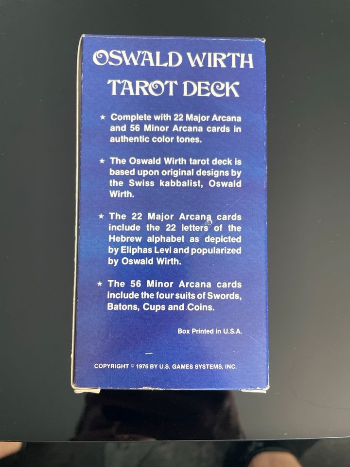 Tarot Kartendeck Oswald Wirth Original in Alveslohe