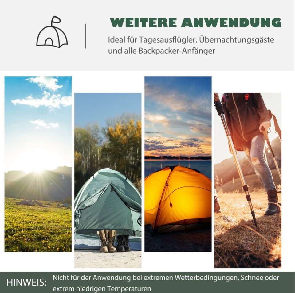 Zelt für 2 Personen 190T Campingzelt mit Heringen Kuppelzelt in Kassel