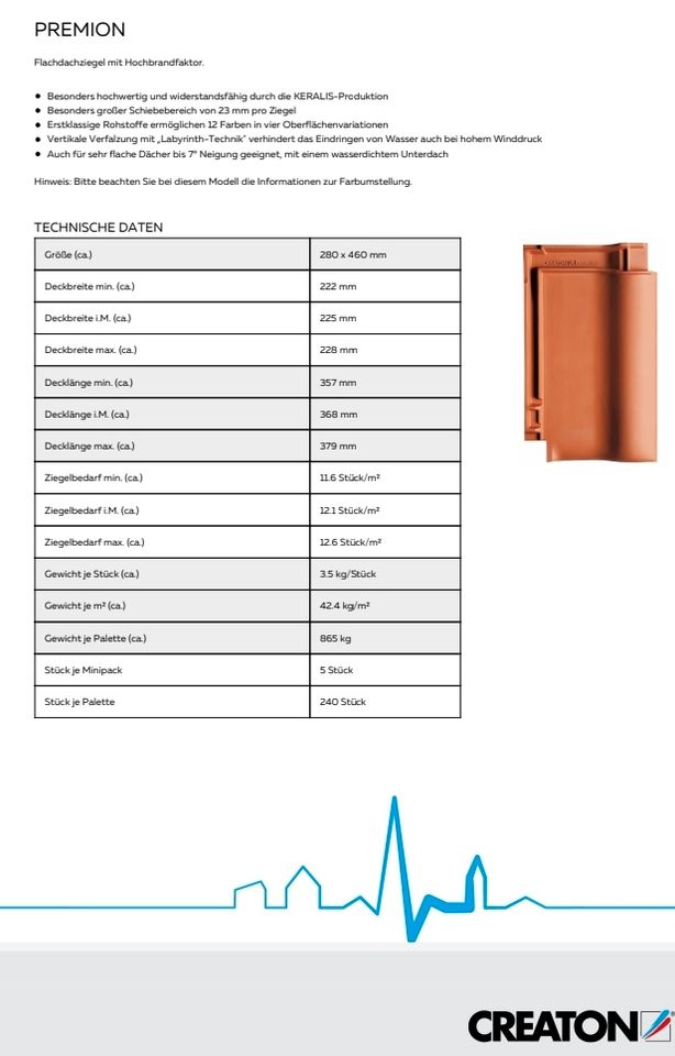 Dachziegel CREATON PREMION in Wingst