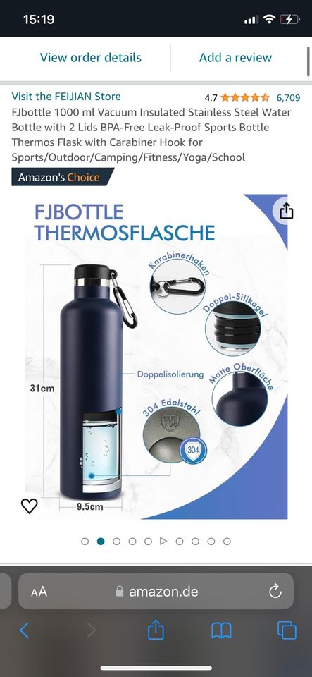 Freikam FJbottle 1L im Dezember 2023 gekauft in München