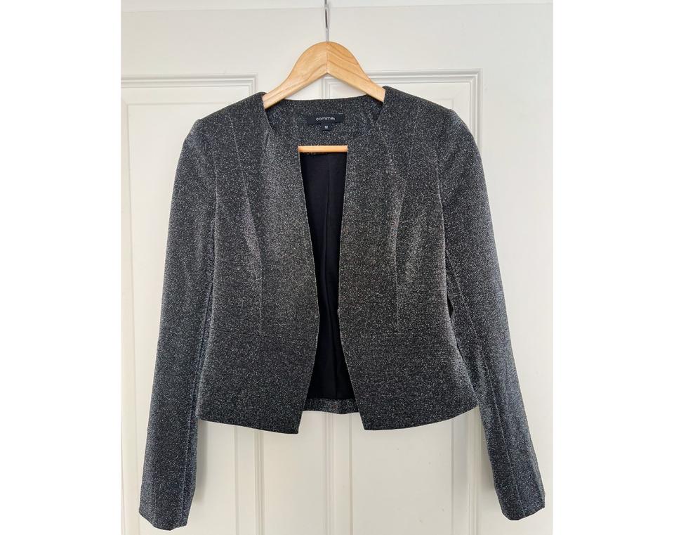 Schicker bequemer Blazer / Jacke von comma, silber/ Glitzer in Heidelberg