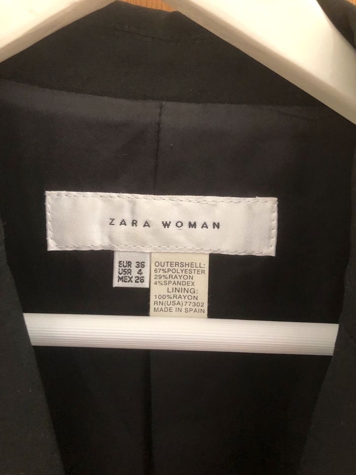 Zara Woman Jacket Jacke Blazer schwarz 36 in Kiefersfelden