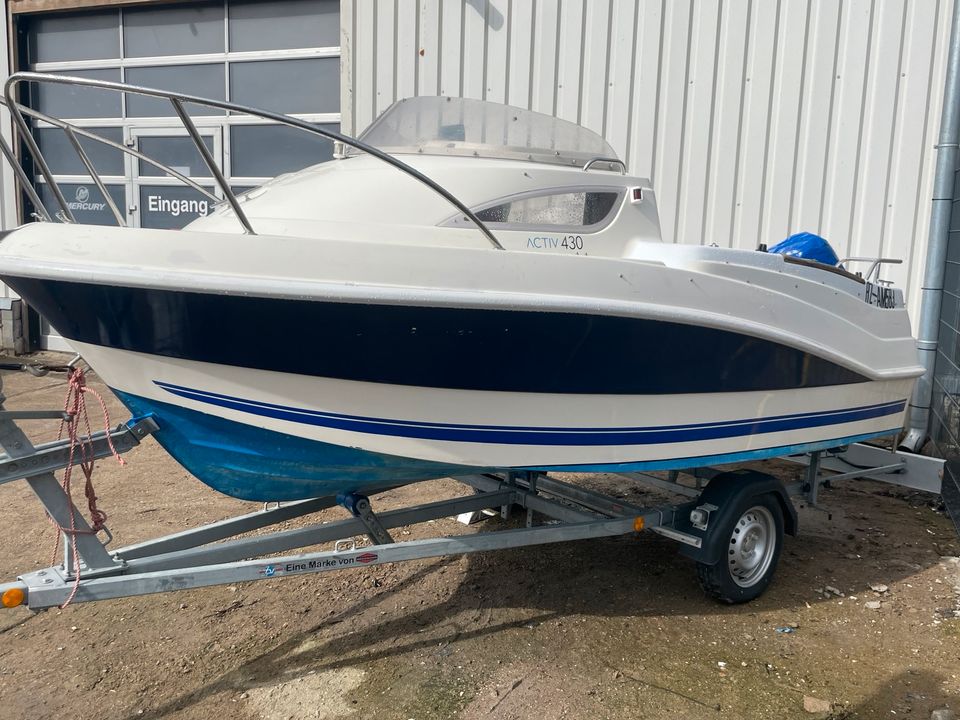 QUICKSILVER 430 ACTIV CABIN MOTORBOOT SPORTBOOT ANGELBOOT in Bad Kleinen