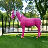 Lebensgroße Pferd mit Naturhaar 225 cm  Pink lackiert Nordrhein-Westfalen - Vettweiß Vorschau