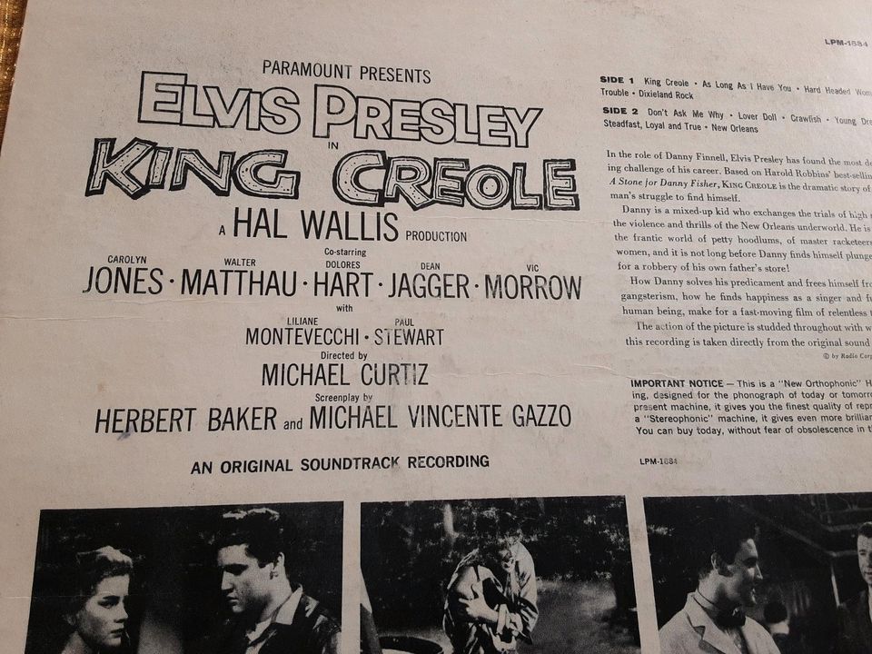 ELVIS PRESLEY, KING CREOLE, 1957 , RCA VICTOR PRESS in Borkum