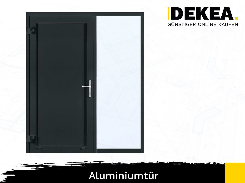 Aluminium Tür 1920 x 2290 Nebeneingangstür Tür mit Nebenlicht Eingangstür Wohnungstür RAL Farbe Haustür nach Maß Industrietür Anthrazit Wohnungstür Außentür Aluminiumtür in Dresden