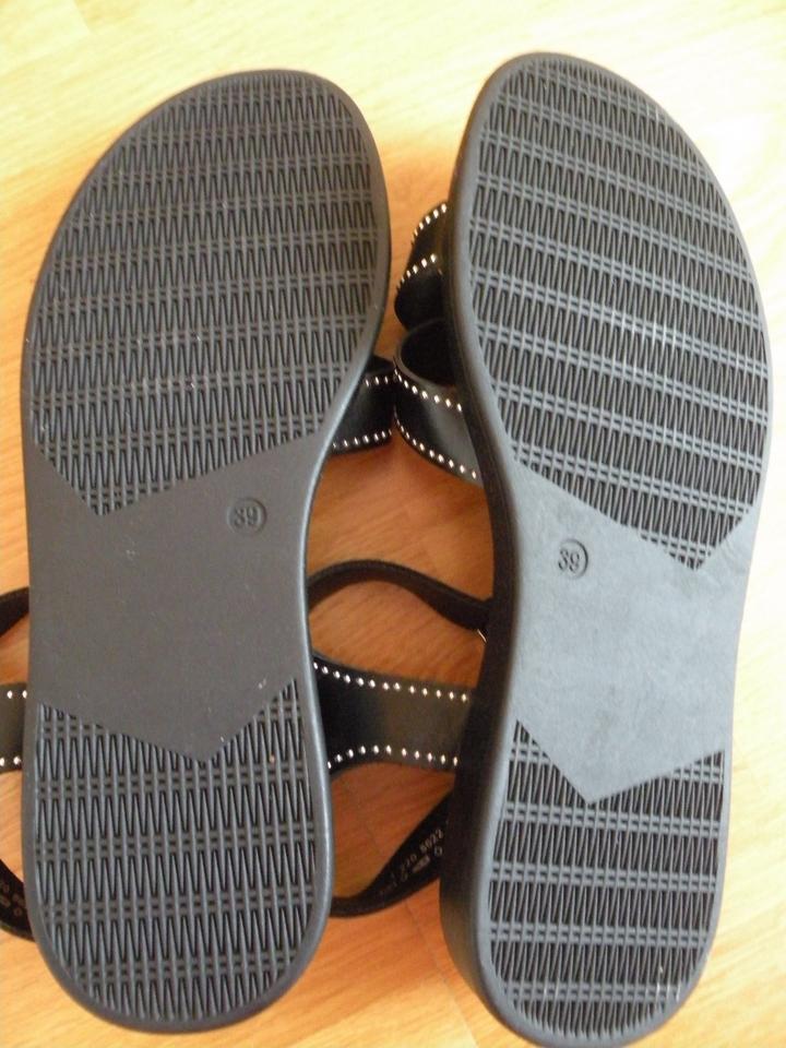 Flache Damensandalen Gr. 39 in Schwarz (Neuwertig; CATWALK) in Wiesbaden