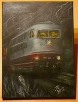 Gemälde handgemalt 30x40 Leinwand Eisenbahn Lokomotive BR 103 Bayern - Julbach Vorschau