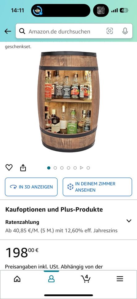 Beleuchtetes Whiskyfass / Möbel / 198€ Neupreis!!!! in Kleve