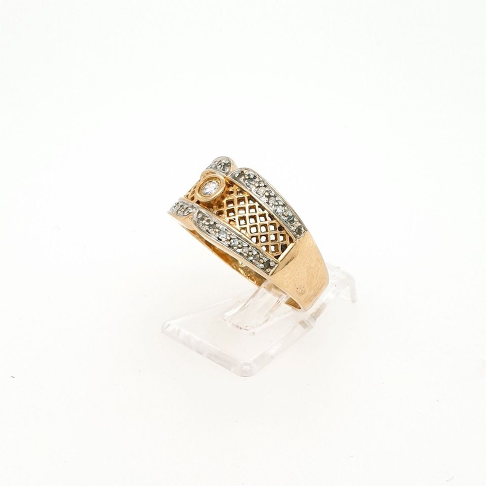 Damenring Gelbgold Weißgold 585/14kt Brillant Diamanten Gr. 57 in Flensburg