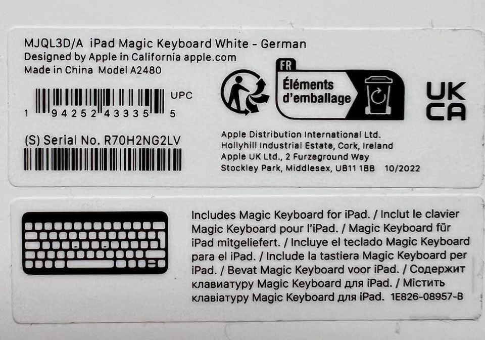 Apple Magic Keyboard iPad Pro 12,9 & 13" iPad Air (M2) • MJQL3D/A in Duisburg