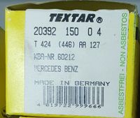 Mercedes TEXTAR 2039204 Bremsbeläge Satz /8 W123 NEU OVP Saarland - Völklingen Vorschau