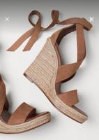 H&M Wedges Espadrilles Sandalen Gr. 39 Leder beige Wandsbek - Hamburg Farmsen-Berne Vorschau