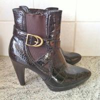 CATWALK  Croco Lack Plateau Stiefelette braun Gr.37 Nordrhein-Westfalen - Bad Driburg Vorschau