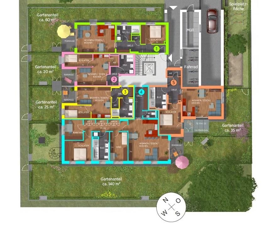 NEUBAU-Garten-Wohnung mit perfektem Grundriss,  SCHORNBAUM KARREE,  Nürnberg - Altenfurt in Nürnberg (Mittelfr)